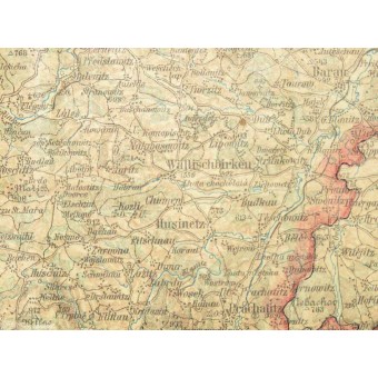 Sodan edeltävä itävaltalainen kartta: Klattau, Linz, Salzburg. Espenlaub militaria
