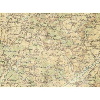 Sodan edeltävä itävaltalainen kartta: Klattau, Linz, Salzburg. Espenlaub militaria