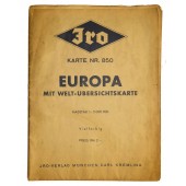 Carte de l'Europe avec Welt-Übersichtskarte, édition DDAC 1940