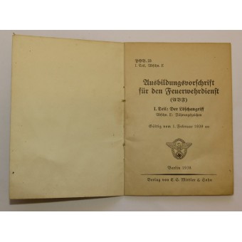 3ème Reich règlement de formation pour le service de police dincendie. Espenlaub militaria
