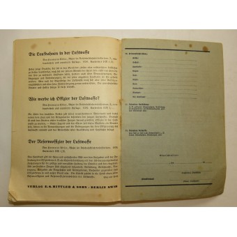 Luftwaffe Service-leerboek. 1941 editie. Espenlaub militaria