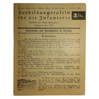 Wehrmacht -Formation manuel pour la lecture des cartes sur le cross-country.. Espenlaub militaria