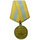 Medaille voor de verovering van Boedapest.