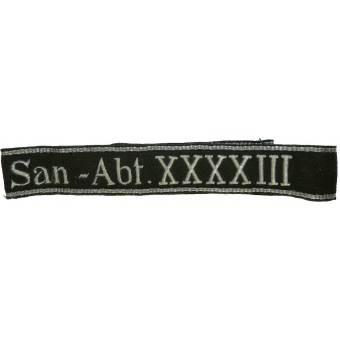 Allgemeine SS Cuff Titel San- Abt XXXXIII. Espenlaub militaria