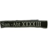 Allgemeine SS Manchet titel San- Abt XXXXIII