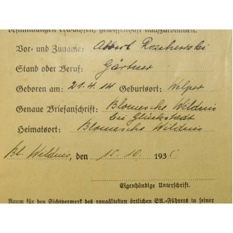 Leistungsbuch och SA- Leistungsabzeichen utfärdade till SA-Mann som tjänstgjorde i SA Standarte 212.. Espenlaub militaria