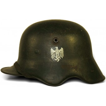 M 18 utskuren Wehrmacht-hjälm med en enda dekal ET 64. Espenlaub militaria