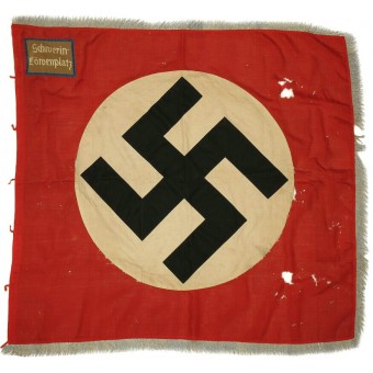 Nsdap ortsgruppenfahne lippu Schwerin-LoewenPlazille. Espenlaub militaria