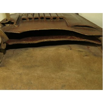 Före kriget tyska Luftwaffe tidig, brun pebbled läder gjort kartfodral. Espenlaub militaria