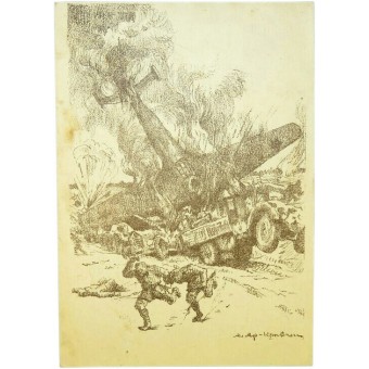 Патриотическая открытка изображающая таран. Espenlaub militaria