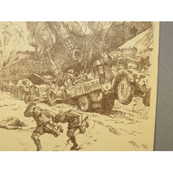 Isänmaallinen postikortti. WW2 -propaganda.. Espenlaub militaria
