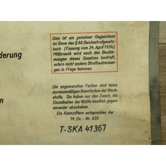 Affiche-manuel éducatif allemand pour 2см Flak 30. 110x100 см. Espenlaub militaria