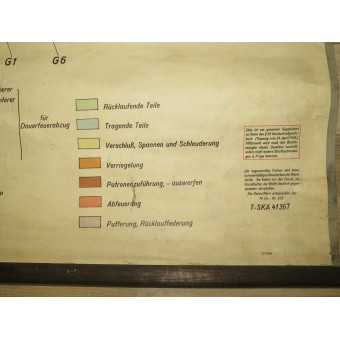 Учебный плакат, пособие для немецких зенитчиков. 2см Flak 30. 110x100 см. Espenlaub militaria