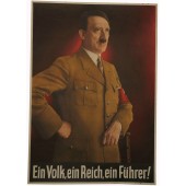 3. valtakunnan propagandajuliste, jossa on Hitler: Führer: Ein Reich, ein Volk, ein Führer