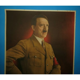 Propagandaplakat des 3. Reiches mit Hitler: Ein Reich, ein Volk, ein Führer. Espenlaub militaria