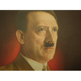 Manifesto di propaganda terzo Reich con Hitler: Ein Reich, Ein Volk, ein Führer. Espenlaub militaria