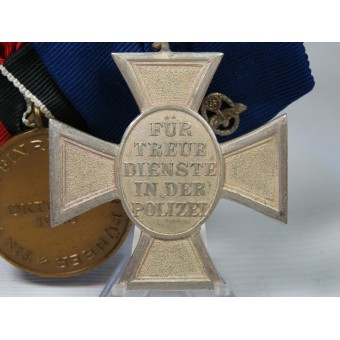 Medal Bar: Police Long Service Award and Annexation of the Sudetenland medal. Espenlaub militaria