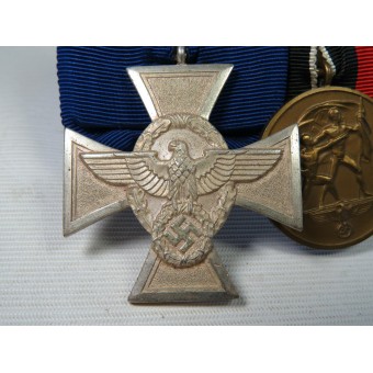 Medal Bar: Police Long Service Award and Annexation of the Sudetenland medal. Espenlaub militaria
