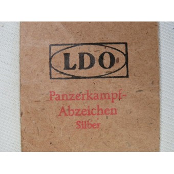 Знак За танковые атаки в упаковке LDO, в серебре. Доймер. Espenlaub militaria