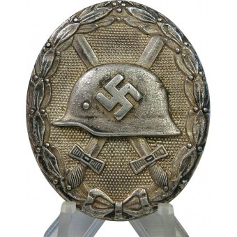 Plata insignia herida clase, tercero Reich, marcado 65. Espenlaub militaria
