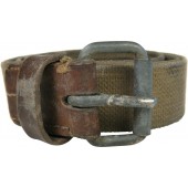 RKKA soldier's canvas belt, stamped "Leningrad". 