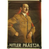 WW2 original propaganda poster with Hitler  for Estonians "Hitler Päästja" 