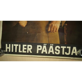 WW2 manifesto di propaganda originale con Hitler per gli estoni Hitler Päästja. Espenlaub militaria
