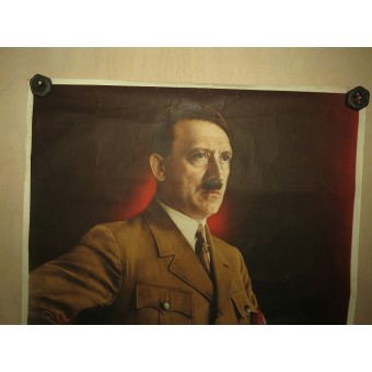 WW2 affiche de propagande originale avec Hitler pour les Estoniens « Hitler Päästja ». Espenlaub militaria