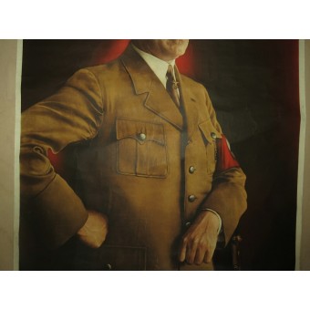 WW2 original propagandaposter med Hitler för estländare Hitler Päästja. Espenlaub militaria