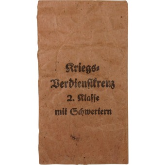 M. Hausch Kriegsverdienstkreuz 2. Klasse m Schwertern- упаковочный конверт. Espenlaub militaria