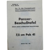 Guide allemand pour engager les chars ennemis. Canon antichar 7,5 cm Pak 41