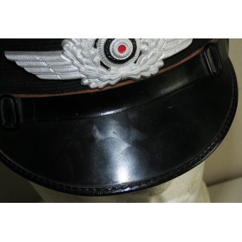 Luftwaffe top bianco Nachrichten / Segnali visiera del cappello per sottufficiali. Espenlaub militaria