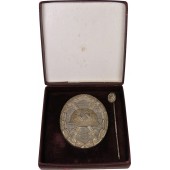 German Wound Badge in Silver in a box with a miniature by Klein & Quenzer