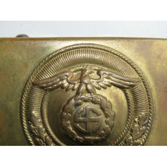 SA der NSDAP brass buckle with rounded swastika. Espenlaub militaria