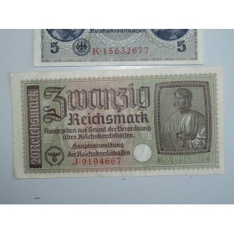 Satz 3. Reich Kriegszeit-Banknoten für Ostland. Espenlaub militaria