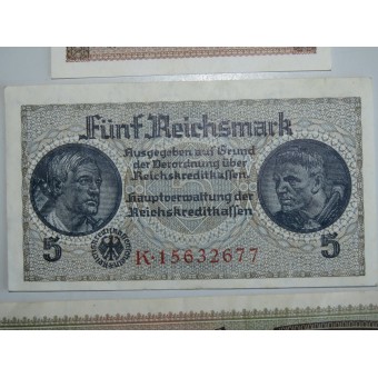 Set van 3rd Reich oorlog Tijdbankbiljetten voor Ostland. Espenlaub militaria