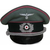 Wehrmacht Heer, Panzer tai Anti-tank visor hattu vaaleanpunaisella putkella.