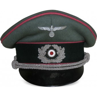 Wehrmacht Heer, Panzer ou chapeau de visière anti-tank avec passepoil rose. Espenlaub militaria