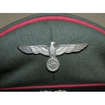 Wehrmacht Heer-, Panzer- oder Panzerabwehr-Schirmmütze mit rosa Paspel. Espenlaub militaria