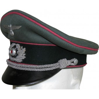 Wehrmacht Heer, Panzer o anti-tank cappello visiera con tubazioni rosa. Espenlaub militaria