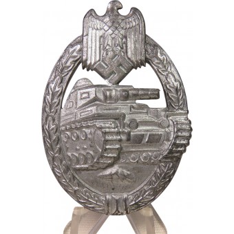 3-RD Reich Tank Assault Badges, hopealuokka. Sinkki. Espenlaub militaria