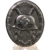 3rd Reich L / 14 Wound badge in zwart