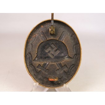 Schwarzes Klassenwundabzeichen 1939, Schwarz lackiertes, geprägtes Messing. Espenlaub militaria