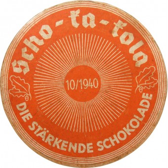 Chocolate Cardboard -paketti Wehrmachtille. Lokakuu 1940. Scho-ka-Kola. Schokobück. Espenlaub militaria