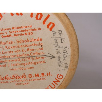 Pacchetto di cartone cioccolato per la Wehrmacht. Ottobre 1940. Scho-ka-cola. SchokoBück. Espenlaub militaria
