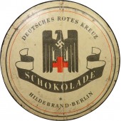 Lata de chocolate para la Cruz Roja Alemana del Tercer Reich