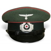 Gorra de visera temprana para los rangos inferiores de las tropas acorazadas de la Wehrmacht