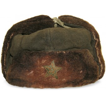 Cappello invernale con paraorecchie Uschanka modello 1940 per la Marina Rosso. Espenlaub militaria