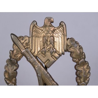 Infanteriets överfallsmärke i brons Deumer - deformerat blad. Espenlaub militaria