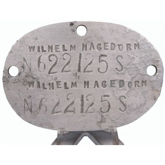 Handmade Kriegsmarine ID disc: Wilhelm Hagedorn, Nordsee, Flottendiest. Espenlaub militaria